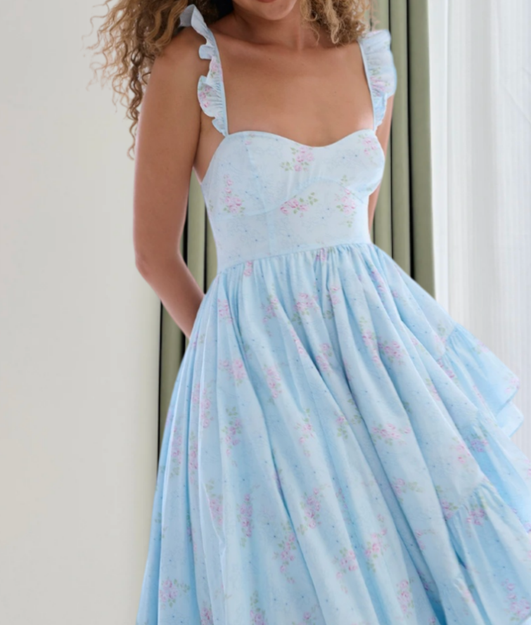 Robe de bal de princesse bustier à volants en satin long, robe de soirée C8117