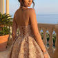 Mini robe de soirée en satin, sans bretelles, sans manches, ligne a, simple, C899