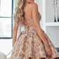 Mini robe de soirée en satin, sans bretelles, sans manches, ligne a, simple, C899