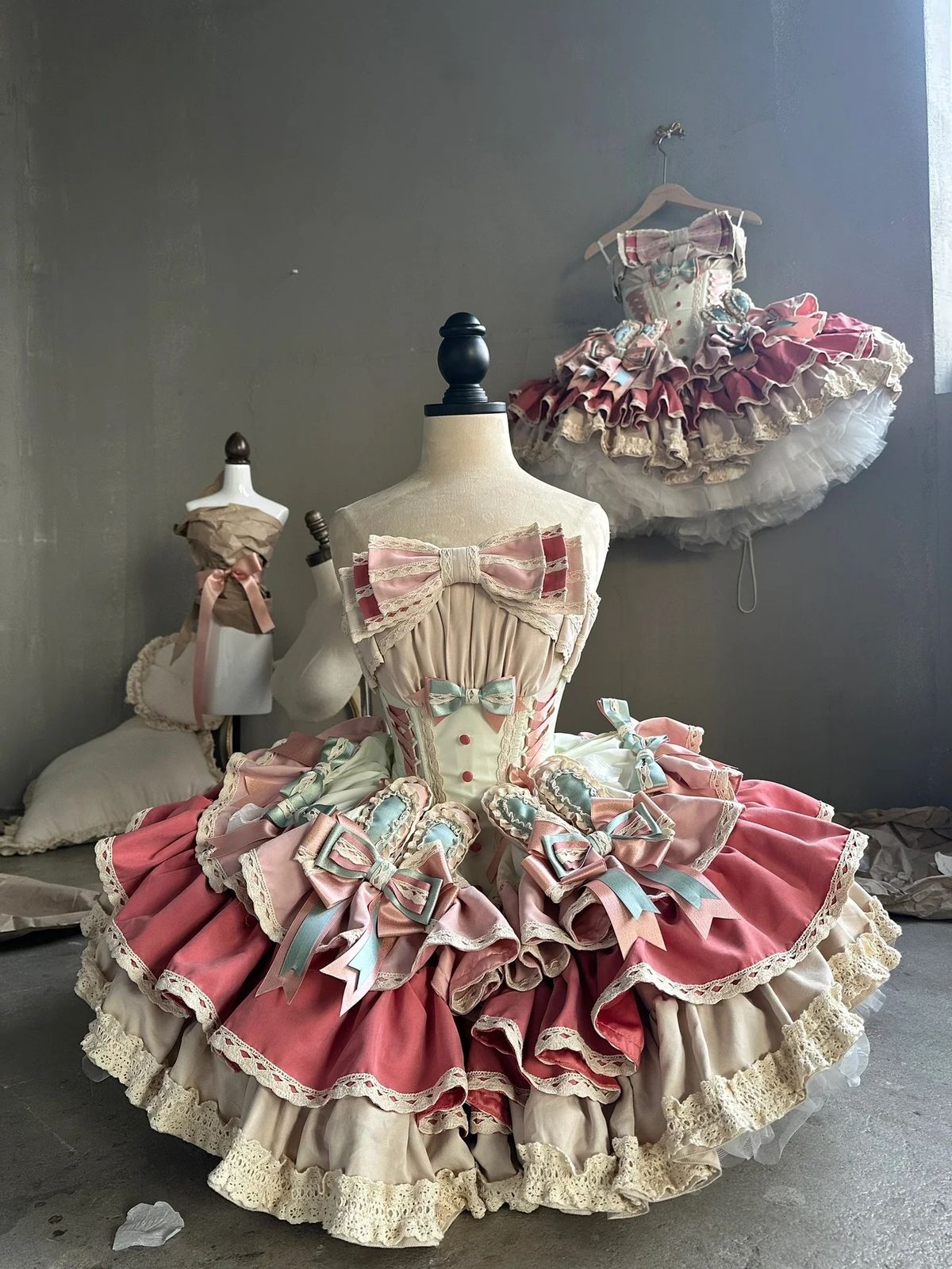 Glam Strapless Bows Homecoming Dress Pink Tiered A-Line Birthday Dress D0518