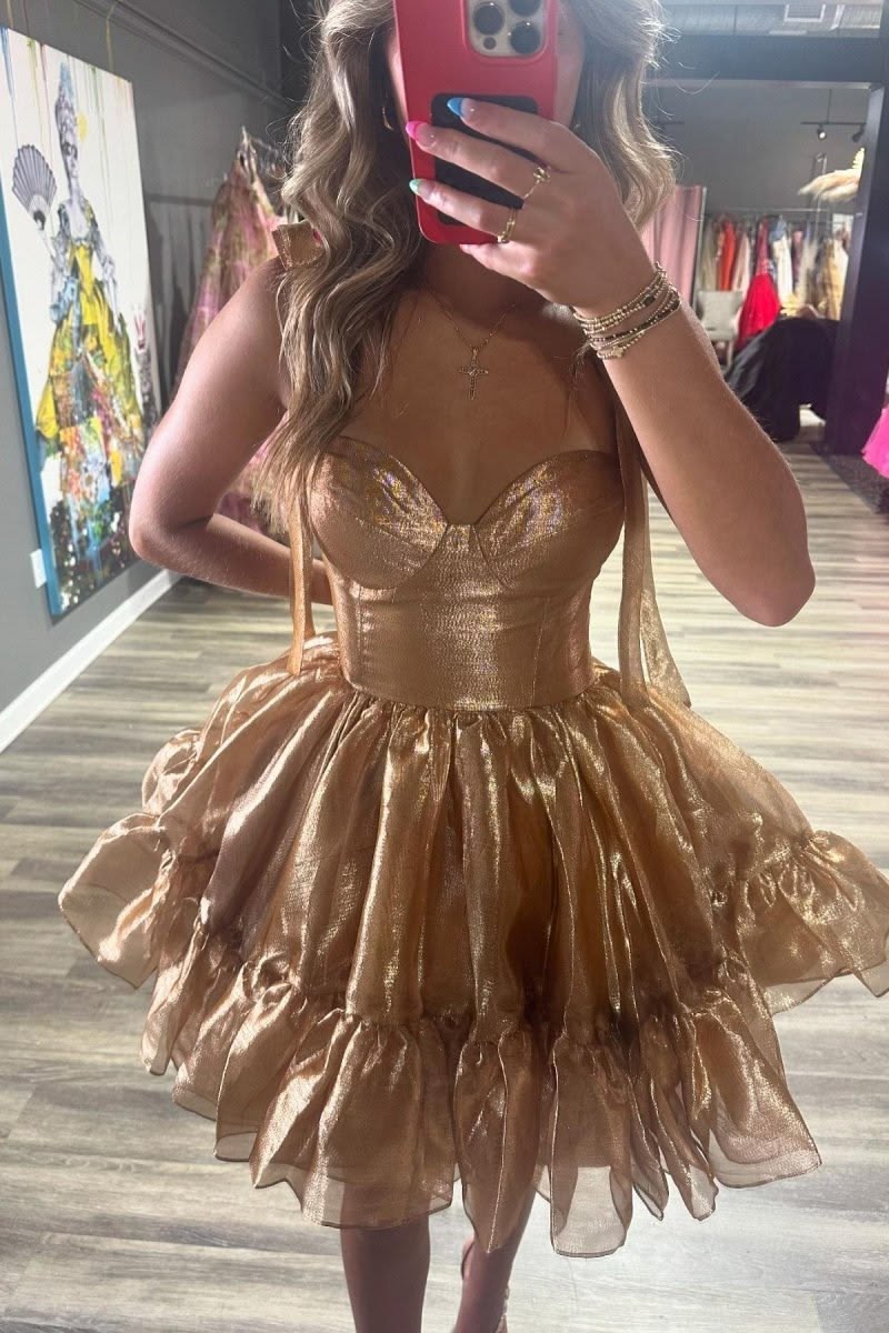Mini robe de soirée en satin, sans bretelles, sans manches, ligne a, simple, C899