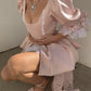 Mini robe de soirée en satin, sans bretelles, sans manches, ligne a, simple, C899