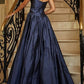 Robe de bal de princesse bustier à volants en satin long, robe de soirée C8117
