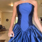 Robe de bal de princesse bustier à volants en satin long, robe de soirée C8117