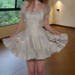 Mini robe de soirée en satin, sans bretelles, sans manches, ligne a, simple, C899