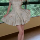 Mini robe de soirée en satin, sans bretelles, sans manches, ligne a, simple, C899