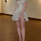 Mini robe de soirée en satin, sans bretelles, sans manches, ligne a, simple, C899