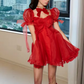 Mini robe de soirée en satin, sans bretelles, sans manches, ligne a, simple, C899
