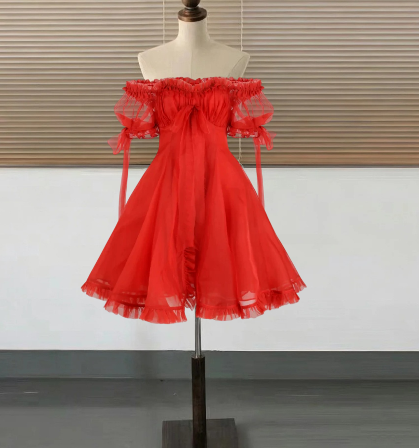 Mini robe de soirée en satin, sans bretelles, sans manches, ligne a, simple, C899