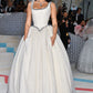 Classical Spaghetti Straps Prom Dress White A-Line Evening Dress D0544