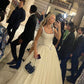 Classical Spaghetti Straps Prom Dress White A-Line Evening Dress D0544