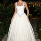 Classical Spaghetti Straps Prom Dress White A-Line Evening Dress D0544