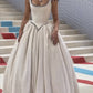 Classical Spaghetti Straps Prom Dress White A-Line Evening Dress D0544