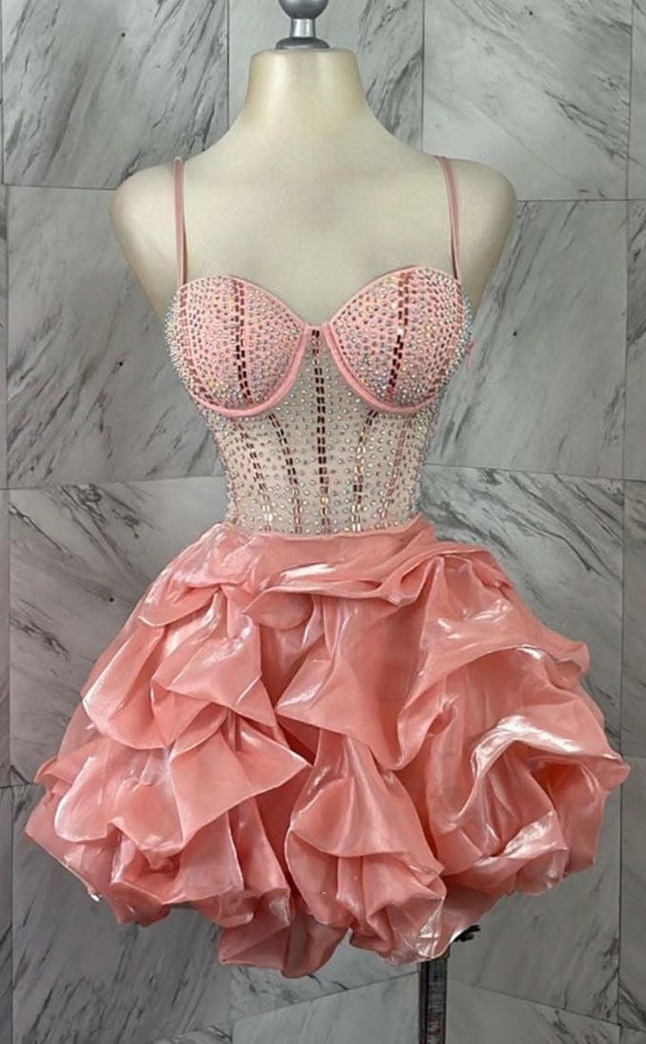 Mini robe de soirée en satin, sans bretelles, sans manches, ligne a, simple, C899