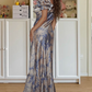Robe de bal de princesse bustier à volants en satin long, robe de soirée C8117