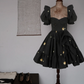 Mini robe de soirée en satin, sans bretelles, sans manches, ligne a, simple, C899