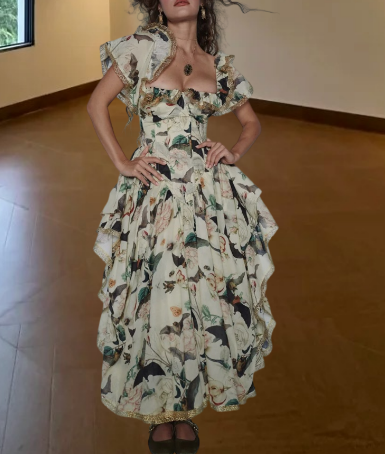 Robe de bal de princesse bustier à volants en satin long, robe de soirée C8117