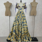 Attractive Square Neck Floral Prom Dress Ruffles Lace Short Sleeve A-Line Evening Dress D0564