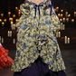 Attractive Square Neck Floral Prom Dress Ruffles Lace Short Sleeve A-Line Evening Dress D0564