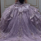Sexy Ball Gown Purple Quinceanera Dresses Strapless Beading Sweet 16 Dresses D0573