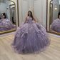 Sexy Ball Gown Purple Quinceanera Dresses Strapless Beading Sweet 16 Dresses D0573