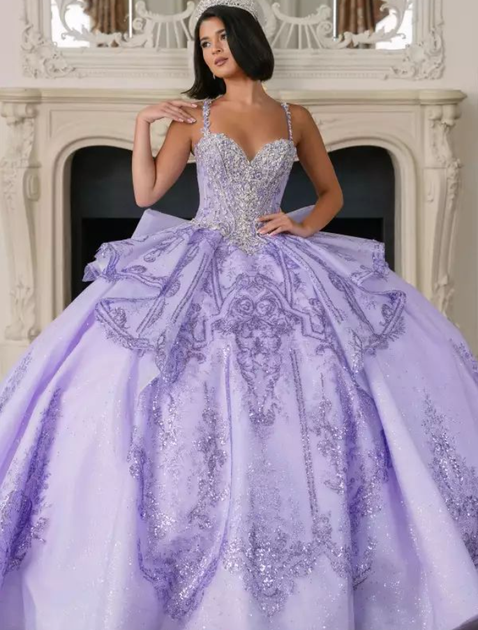Charming Ball Gown Purple Quinceanera Dresses Spaghetti Straps Beading Sweet 16 Dresses D0575