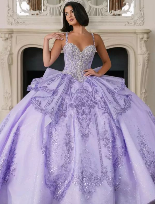 Charming Ball Gown Purple Quinceanera Dresses Spaghetti Straps Beading Sweet 16 Dresses D0575