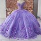 Attractive Ball Gown Sequins Tulle Quinceanera Dresses Spaghetti Straps Appliques Sweet 16 Dresses D0585