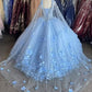 Attractive Ball Gown Sequins Tulle Quinceanera Dresses Spaghetti Straps Appliques Sweet 16 Dresses D0585