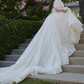Superbe robe de mariée sirène bustier en satin et tulle, longue et en dentelle, C4563