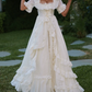 Superbe robe de mariée sirène bustier en satin et tulle, longue et en dentelle, C4563