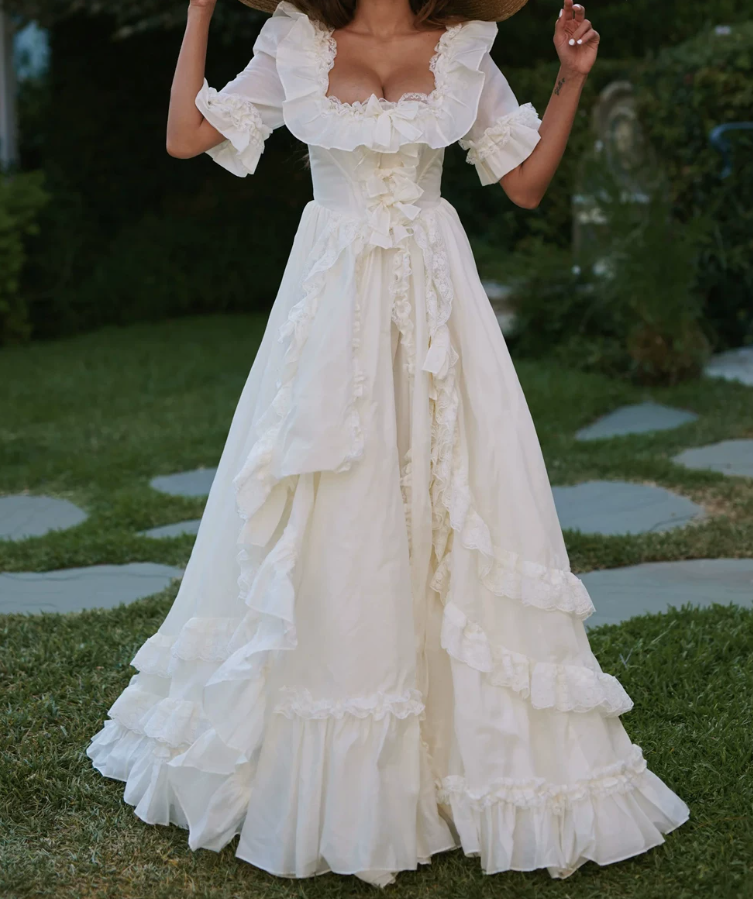 Superbe robe de mariée sirène bustier en satin et tulle, longue et en dentelle, C4563