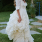 Superbe robe de mariée sirène bustier en satin et tulle, longue et en dentelle, C4563