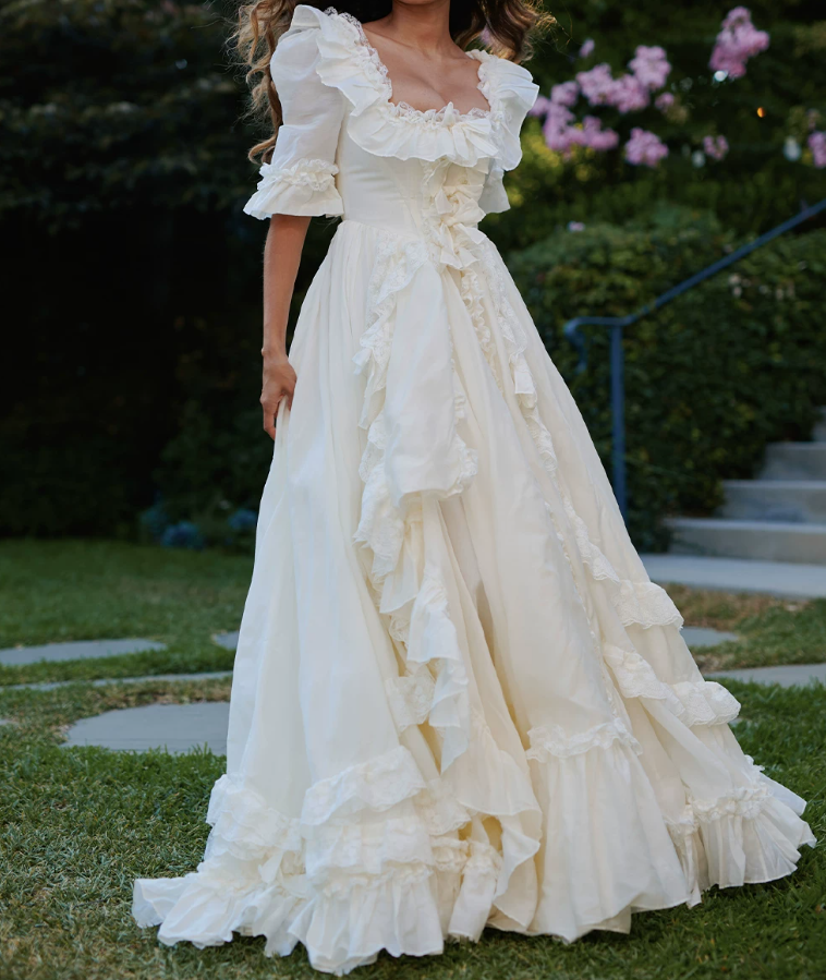 Superbe robe de mariée sirène bustier en satin et tulle, longue et en dentelle, C4563