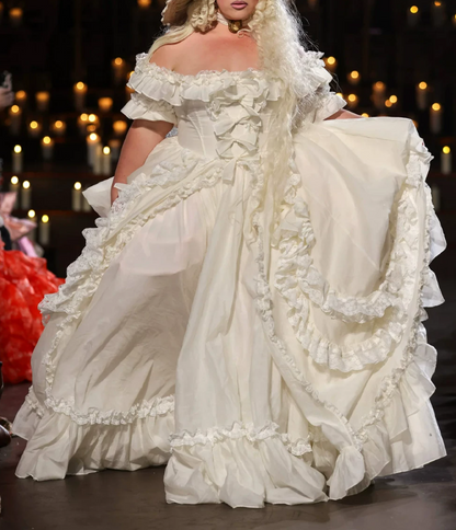 Superbe robe de mariée sirène bustier en satin et tulle, longue et en dentelle, C4563