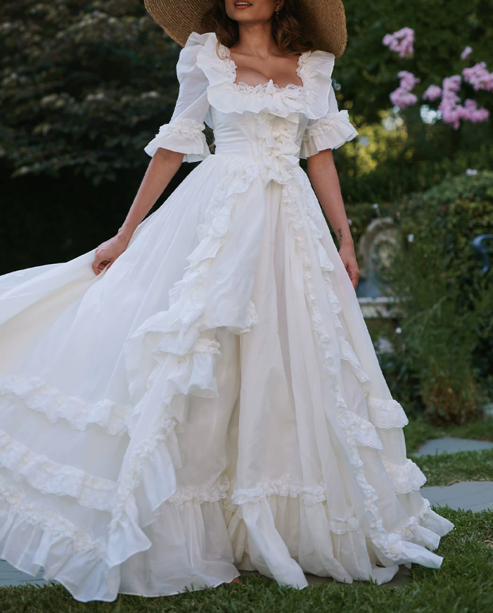 Superbe robe de mariée sirène bustier en satin et tulle, longue et en dentelle, C4563