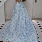 Robe de bal de princesse bustier à volants en satin long, robe de soirée C8117