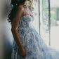 Robe de bal de princesse bustier à volants en satin long, robe de soirée C8117