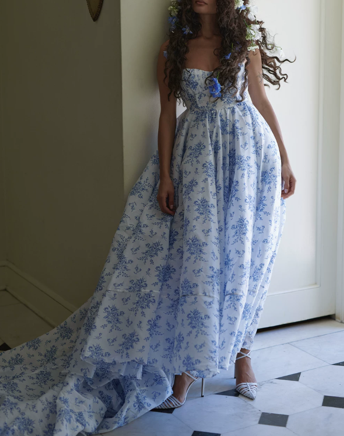 Robe de bal de princesse bustier à volants en satin long, robe de soirée C8117