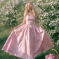 Robe de bal de princesse bustier à volants en satin long, robe de soirée C8117
