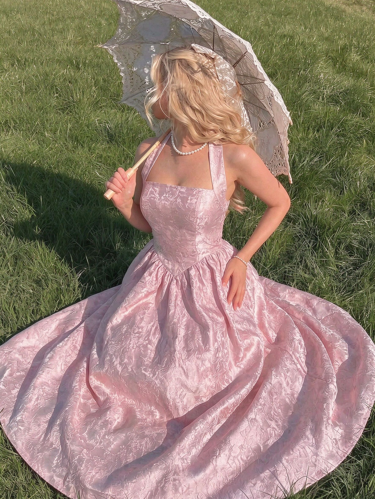 Robe de bal de princesse bustier à volants en satin long, robe de soirée C8117