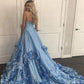 Robe de bal de princesse bustier à volants en satin long, robe de soirée C8117