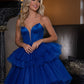 Robe de bal de princesse bustier à volants en satin long, robe de soirée C8117