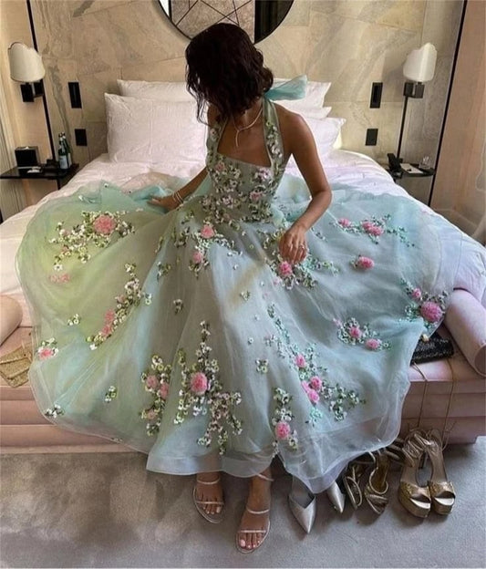 Robe de bal de princesse bustier à volants en satin long, robe de soirée C8117