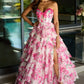 Robe de bal de princesse bustier à volants en satin long, robe de soirée C8117