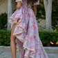 Robe de bal de princesse bustier à volants en satin long, robe de soirée C8117