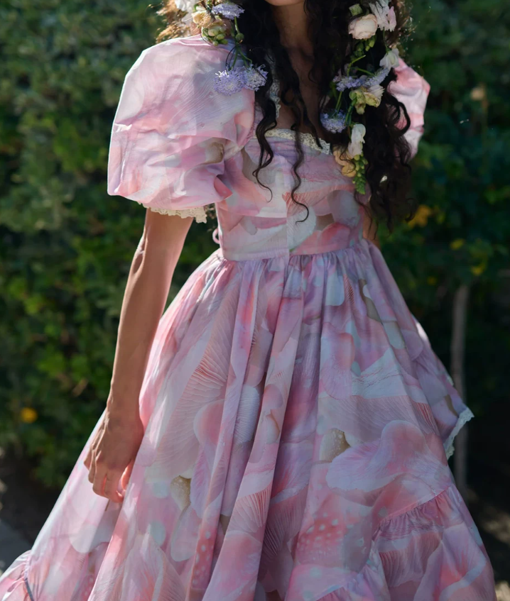 Robe de bal de princesse bustier à volants en satin long, robe de soirée C8117