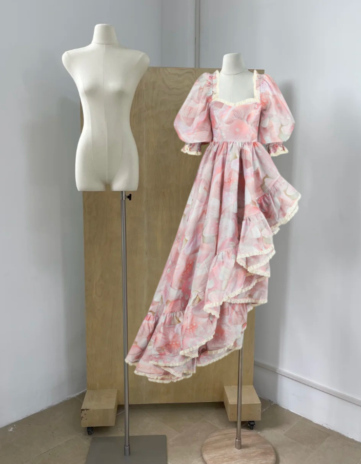Robe de bal de princesse bustier à volants en satin long, robe de soirée C8117
