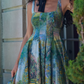 Robe de bal de princesse bustier à volants en satin long, robe de soirée C8117