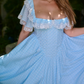 Robe de bal de princesse bustier à volants en satin long, robe de soirée C8117